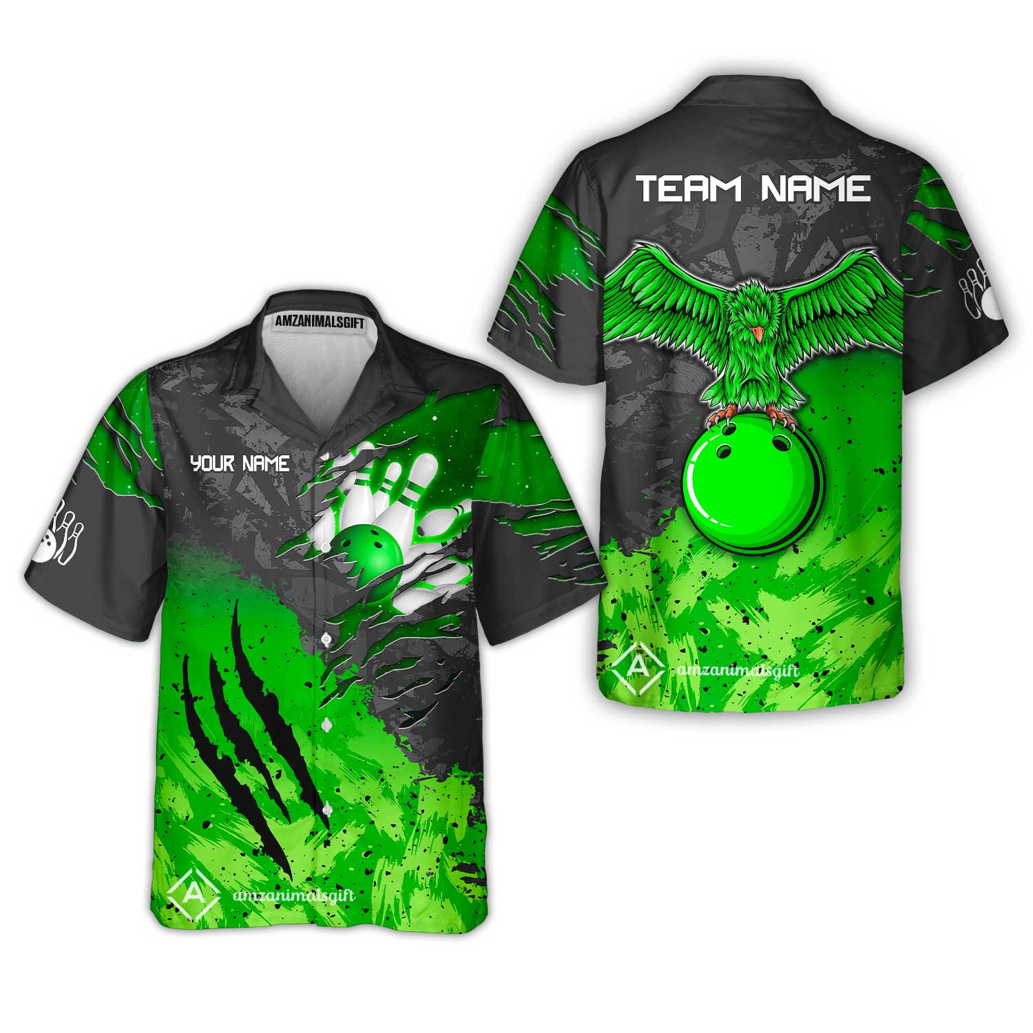 Hawaiian Shirt||Green