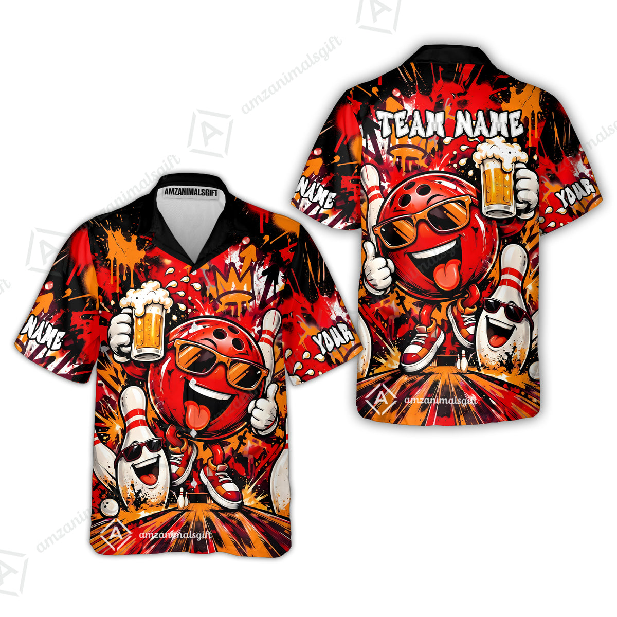 Hawaiian Shirt||Red