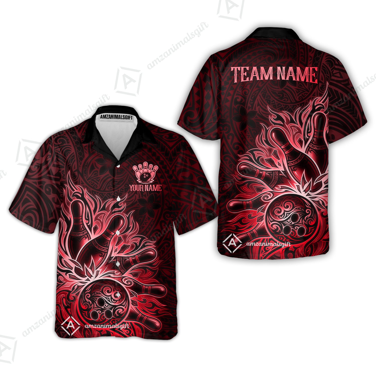 Hawaiian Shirt||Red