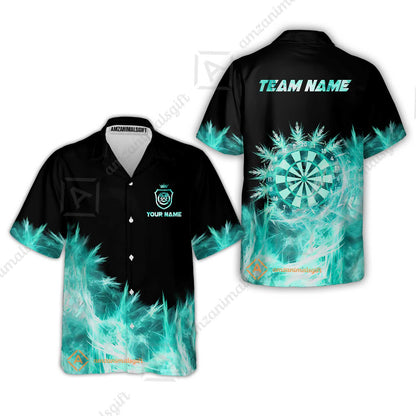 Customized Darts Hawaiian Shirt, Darts Icy Light Black And Multi Color Team Hawaiian Shirt Jersey For Darts Player