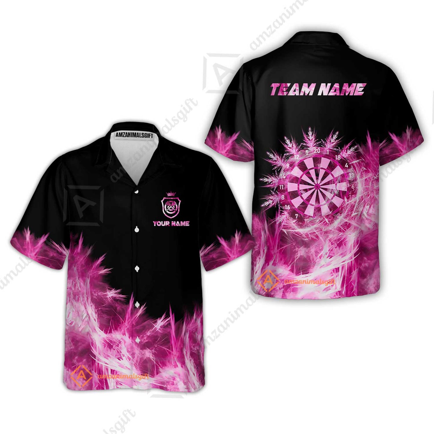 Customized Darts Hawaiian Shirt, Darts Icy Light Black And Multi Color Team Hawaiian Shirt Jersey For Darts Player