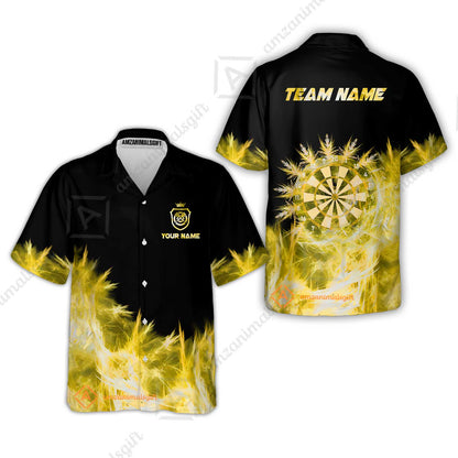 Customized Darts Hawaiian Shirt, Darts Icy Light Black And Multi Color Team Hawaiian Shirt Jersey For Darts Player