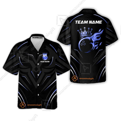Customized Bowling Hawaiian Shirt, Custom Crown Bowling Uniform Hawaiian Jersey, Multicolor Team Style Jersey for Bowlers