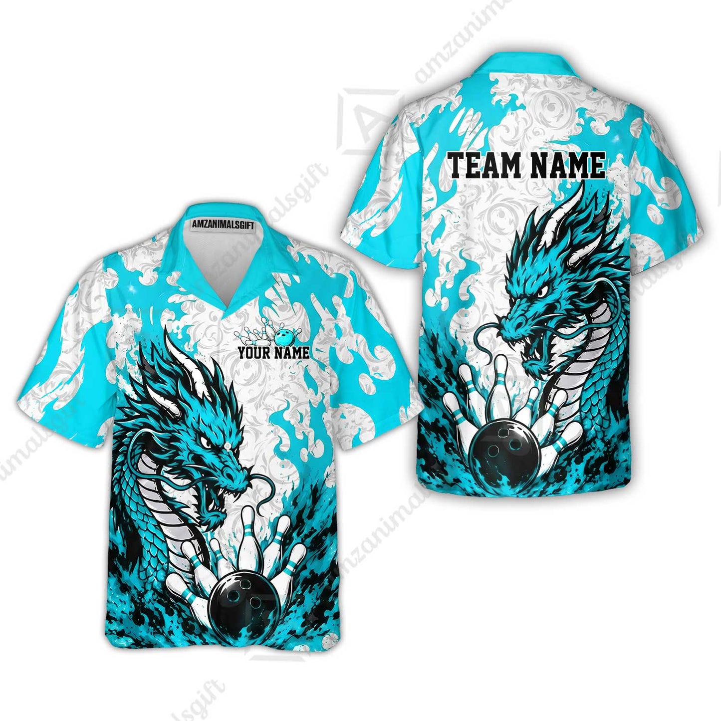 Custom Bowling Jersey Polo Shirt, Fierce Crimson Fire Dragon Strike, Custom Bowling Jersey Team Shirt For Players With Name and Team Name