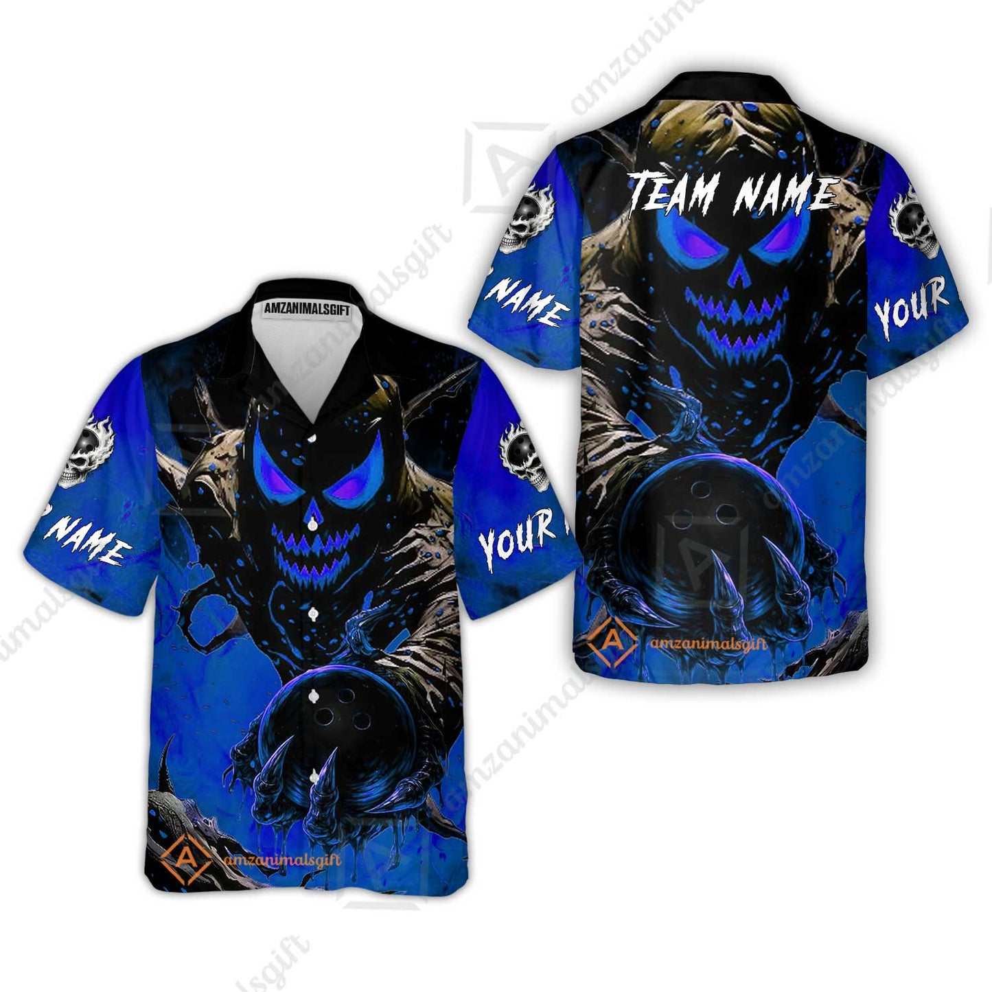 Custom Bowling Team Flat Neck Zip Jersey Shirt, Devil’s Strike Devil’s Strike Power Bowling Edition, Personalized Team Shirt with Custom Name