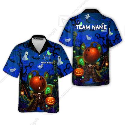 Custom Bowling Jersey Polo Shirt, Halloween Spooky Strike, Custom Bowling Jersey Team Shirt For Players With Name & Team Name