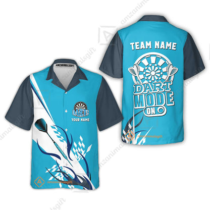 Custom Darts Mode On Multi-Color Team Jersey Polo Quarter-Zip Shirts, Customized Name Team Name Darts Team Jerseys Uniform