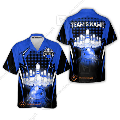 Custom Bowling Team Jerseys Polo Shirts, Bowling uniforms Ball & Pins Multicolor Jersey For Tournament Team Men Women Bowlers