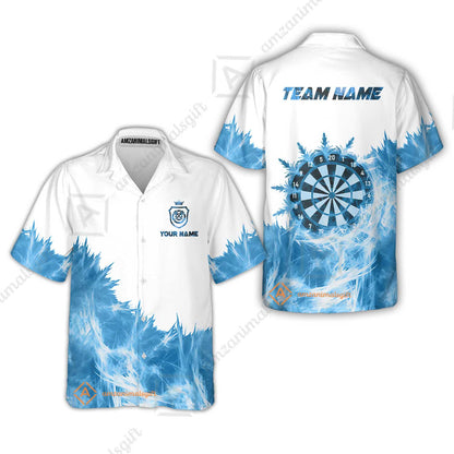 Customized Darts Hawaiian Shirt, Darts Icy Light White And Multi Color Team Hawaiian Shirt Jersey For Darts Player