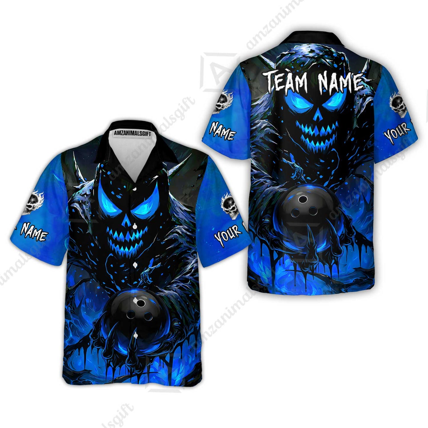 Custom Bowling Jersey Polo Shirt, Hellfire Strike, Custom Bowling Jersey Team Shirt For Players With Name & Team Name