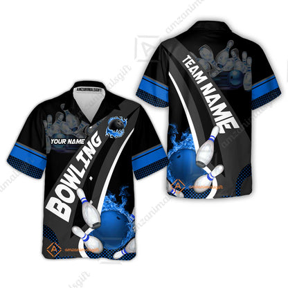 Customized Bowling Polo, Bowling And Pins Plame Premium Multicolor Option Personalized Name And Team Zipper Polo Jerseys Shirts