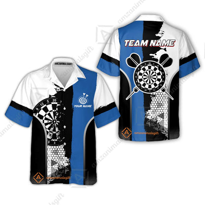 Custom Grunge Style Darts Team Jersey Polo Quarter-Zip Shirts, Custom Darts Team Jerseys Uniform, Personalized Name And Team Name