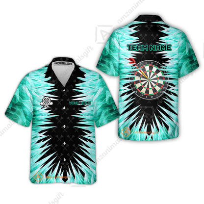 Customized Darts Hawaiian Shirt, Darts Dartboard Ice And Fire Multicolor Hawaiian Shirt Jersey For Darts Players