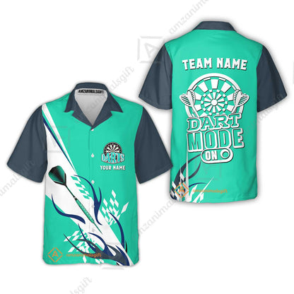 Custom Darts Mode On Multi-Color Team Jersey Polo Quarter-Zip Shirts, Customized Name Team Name Darts Team Jerseys Uniform