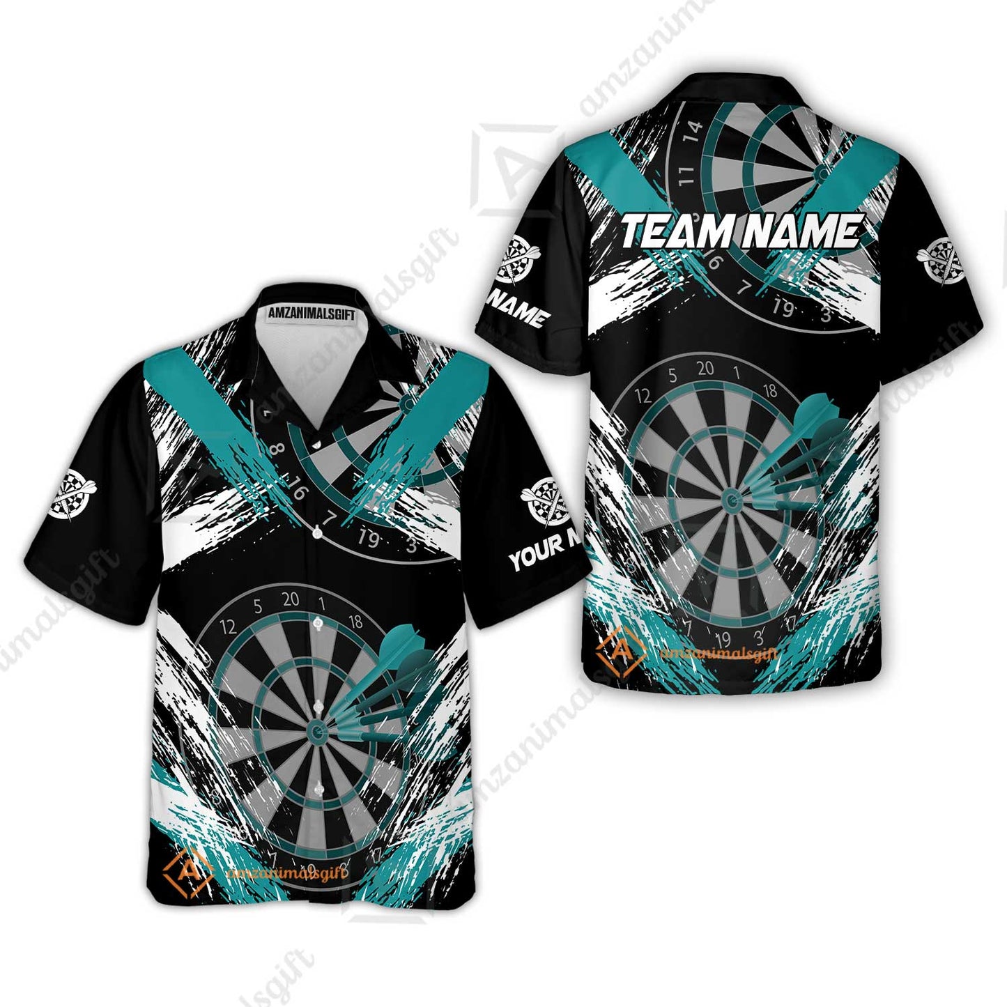 Customized Darts Hawaiian Shirt, Darts Tournament Grunge Style Multicolor Hawaiian Shirt Jersey For Darts Player