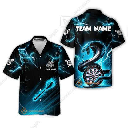 Customized Darts Hawaiian Shirt, Darts Thunder Lightning Cobra Snake Multicolor Hawaiian Shirt For Darts Player