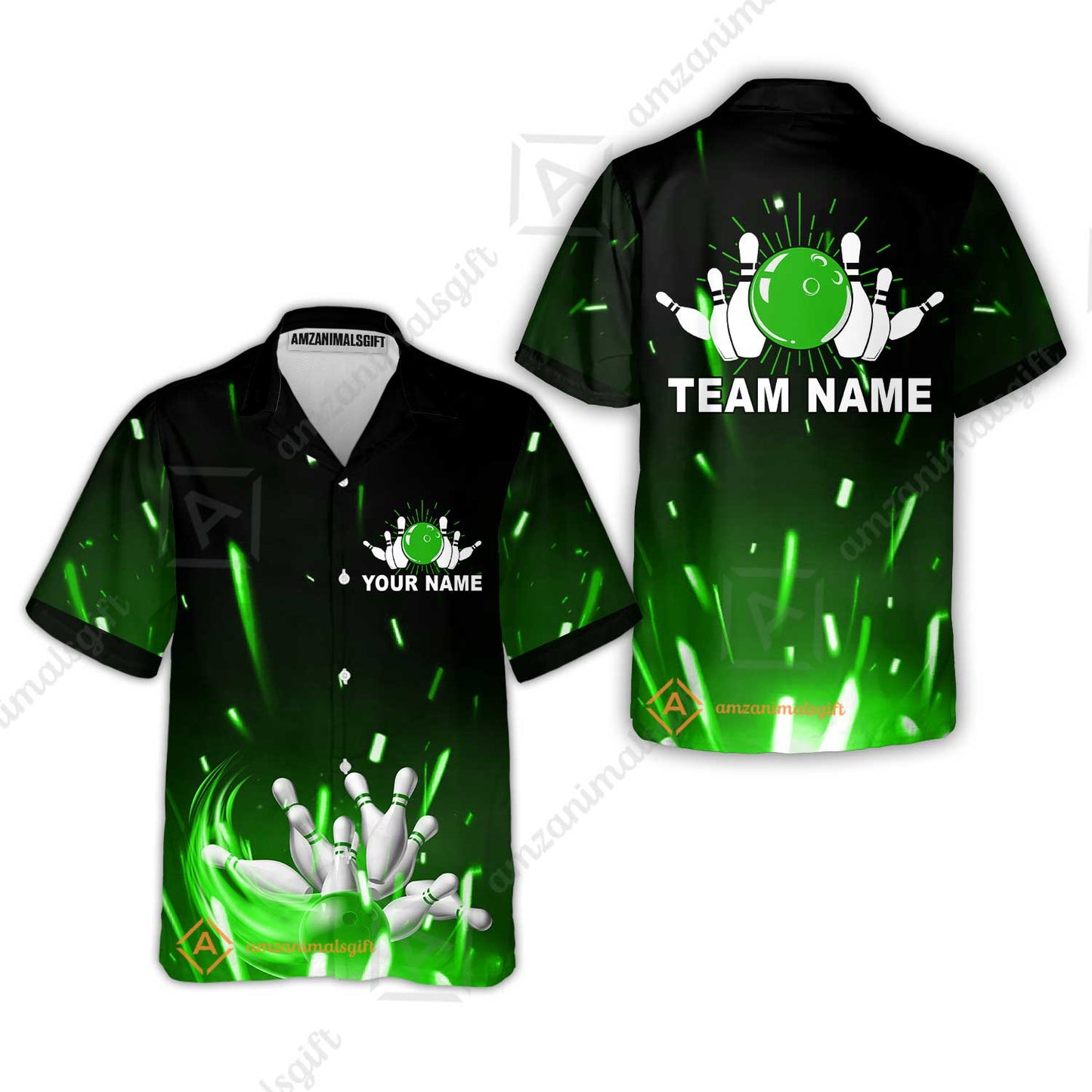 Custom Bowling Team Jerseys Polo Shirts, Bowling uniforms Flame Bowling Ball And Pins Short Sleeve Polo For Men Women Bowlers