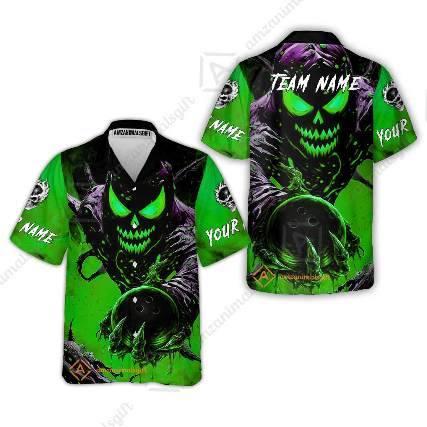 Custom Bowling Team Flat Neck Zip Jersey Shirt, Devil’s Strike Devil’s Strike Power Bowling Edition, Personalized Team Shirt with Custom Name