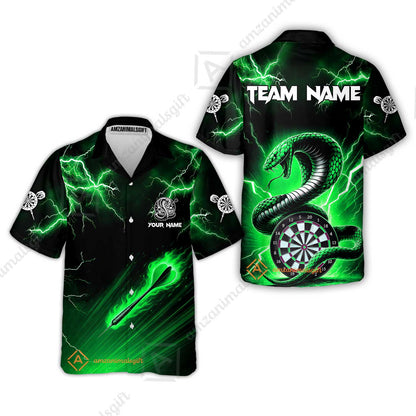 Customized Darts Hawaiian Shirt, Darts Thunder Lightning Cobra Snake Multicolor Hawaiian Shirt For Darts Player