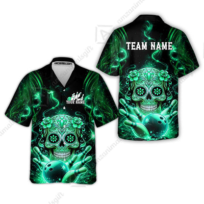 Customized Darts Team Jersey, Sugar Skull Bowler, Personalized Polo Shirt For Players With Name & Team Name