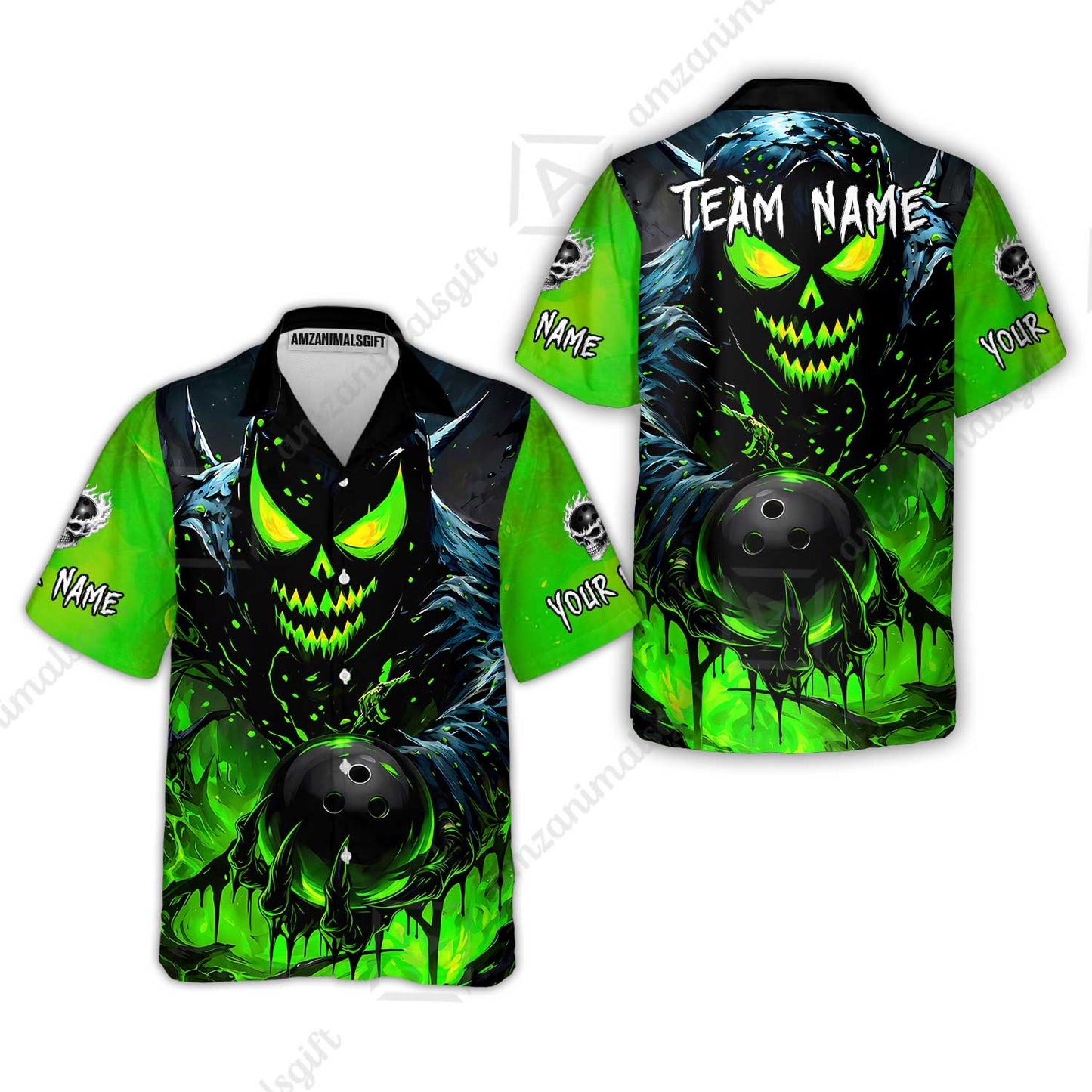 Custom Bowling Jersey Polo Shirt, Hellfire Strike, Custom Bowling Jersey Team Shirt For Players With Name & Team Name