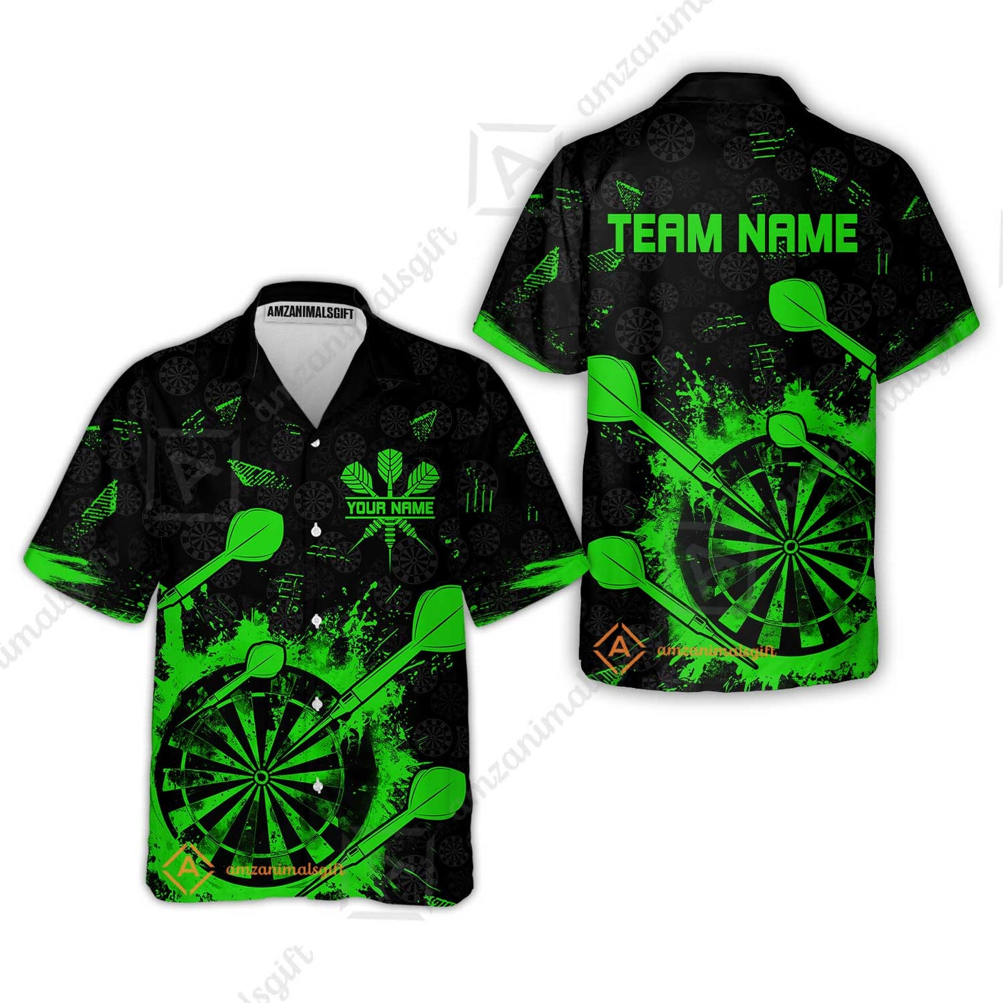 Customized Darts Hawaiian Shirt, Darts Grunge Dartboard Hawaiian Shirt Team Style Jersey for Darts Players