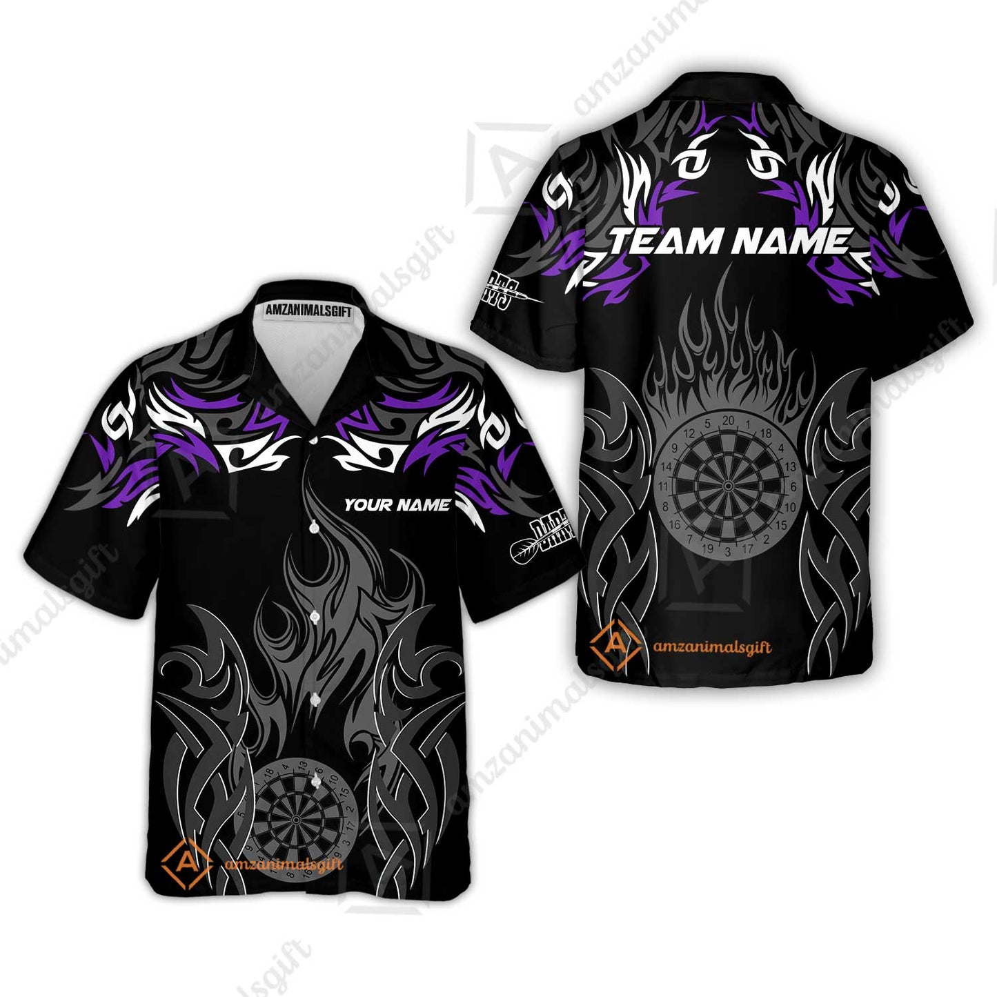 Customized Darts Hawaiian Shirt, Dartboard Fire Flame Darts Hawaiian Shirt Multicolor Team Style, Jersey for Darts Players