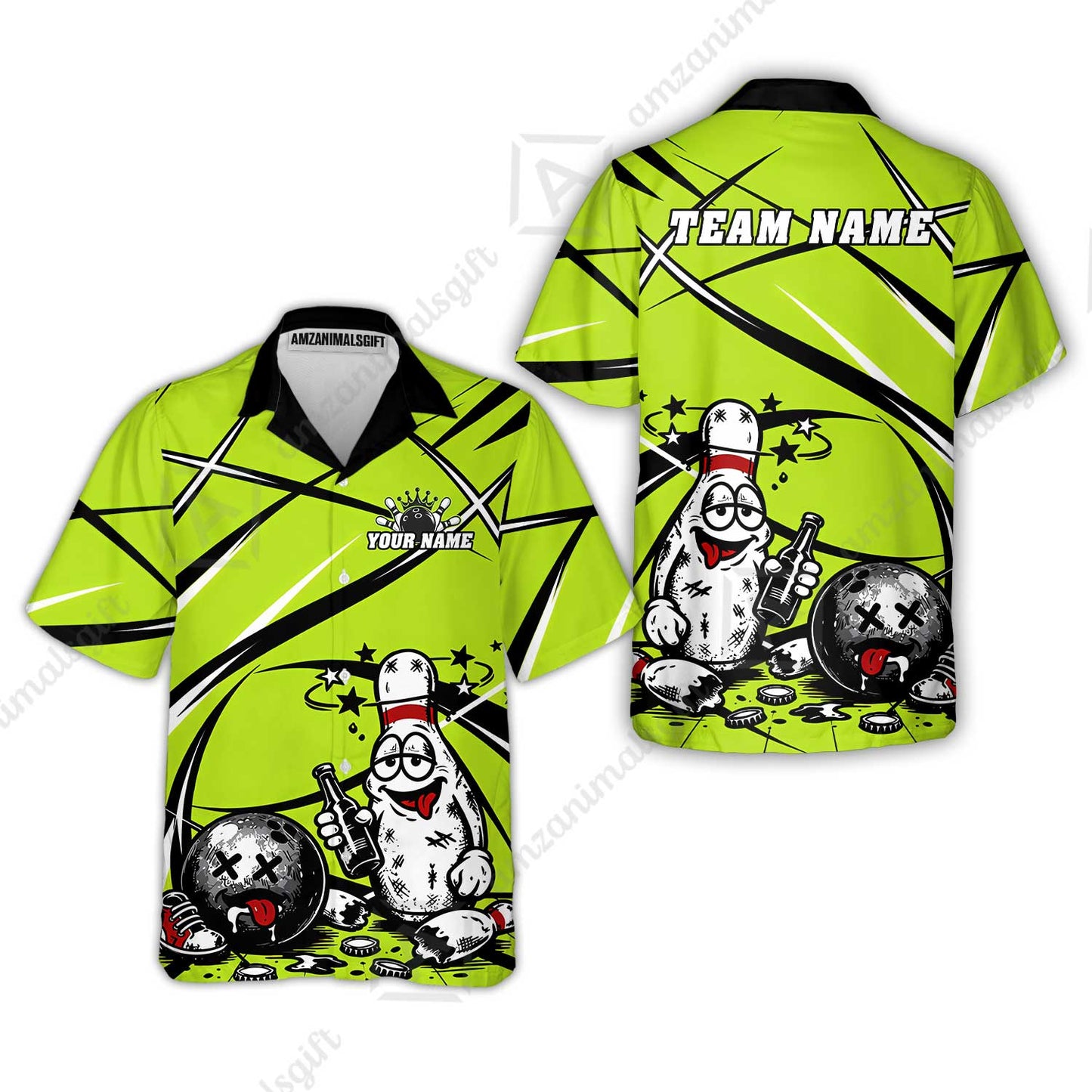 Custom Bowling Jersey Polo Shirt, Drunk Bowling Pin And Ball, Custom Bowling Jersey Team Shirt For Players With Name & Team Name