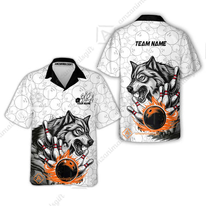 Custom Bowling Team Jersey, Wolf Strike Bowling Jersey Multicolor Polo Quarter-Zip Shirts, Custom Bowling Uniforms Jerseys