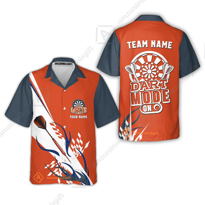 Custom Darts Mode On Multi-Color Team Jersey Polo Quarter-Zip Shirts, Customized Name Team Name Darts Team Jerseys Uniform