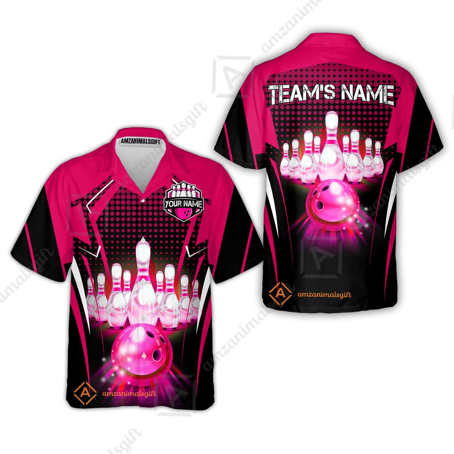 Custom Bowling Team Jerseys Polo Shirts, Bowling uniforms Ball & Pins Multicolor Jersey For Tournament Team Men Women Bowlers