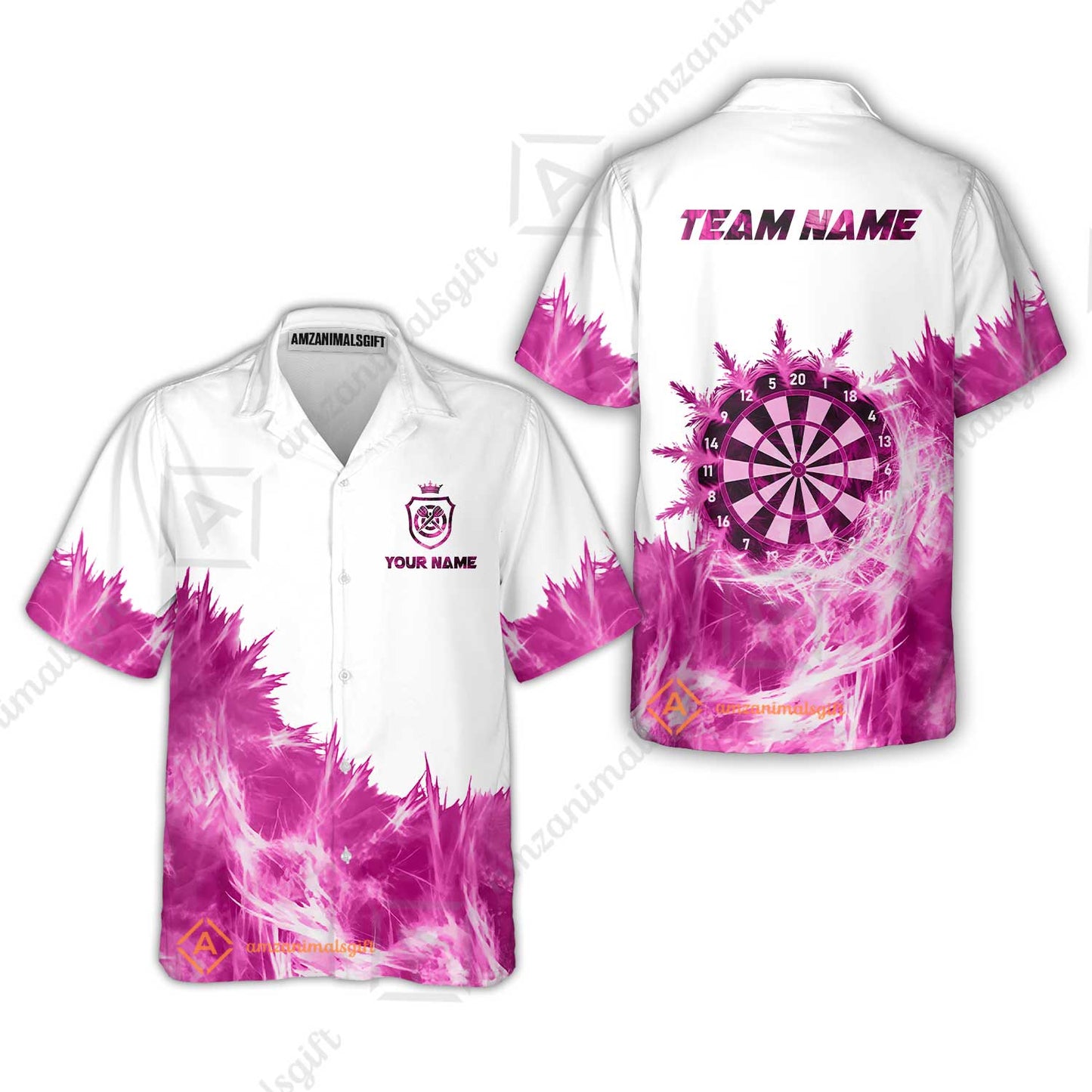 Customized Darts Hawaiian Shirt, Darts Icy Light White And Multi Color Team Hawaiian Shirt Jersey For Darts Player
