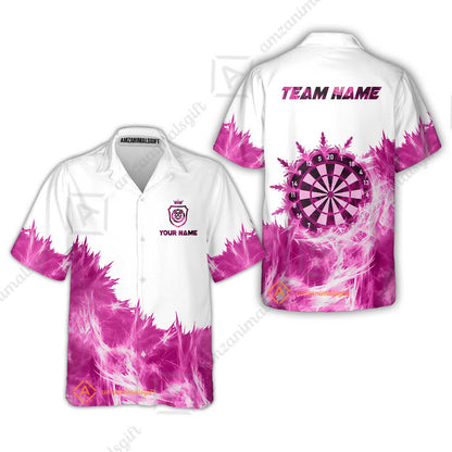 Customized Darts Hawaiian Shirt, Darts Icy Light White And Multi Color Team Hawaiian Shirt Jersey For Darts Player