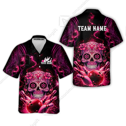 Customized Darts Team Jersey, Sugar Skull Bowler, Personalized Polo Shirt For Players With Name & Team Name