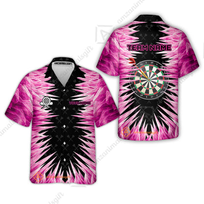 Customized Darts Hawaiian Shirt, Darts Dartboard Ice And Fire Multicolor Hawaiian Shirt Jersey For Darts Players