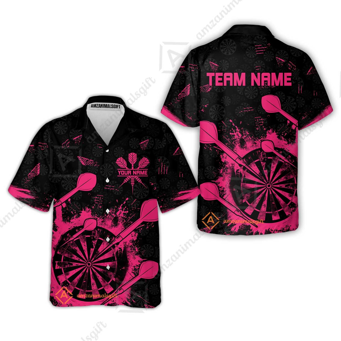 Customized Darts Hawaiian Shirt, Darts Grunge Dartboard Hawaiian Shirt Team Style Jersey for Darts Players
