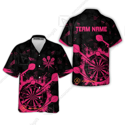 Customized Darts Hawaiian Shirt, Darts Grunge Dartboard Hawaiian Shirt Team Style Jersey for Darts Players