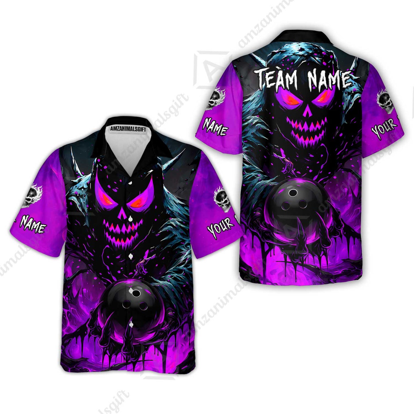 Custom Bowling Jersey Polo Shirt, Hellfire Strike, Custom Bowling Jersey Team Shirt For Players With Name & Team Name