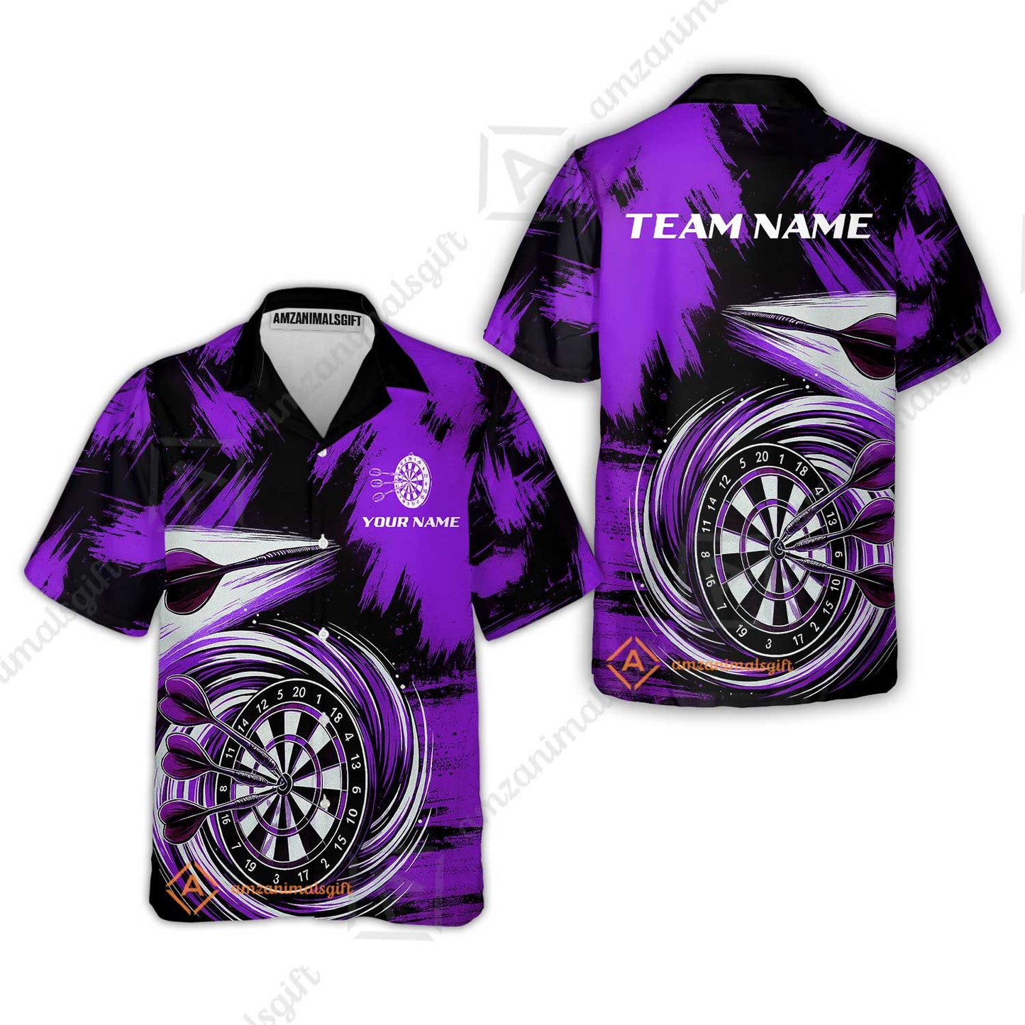Customized Darts Hawaiian Shirt, Darts Colorful Wave Custom Name Team Name Hawaiian Shirt For Darts Player