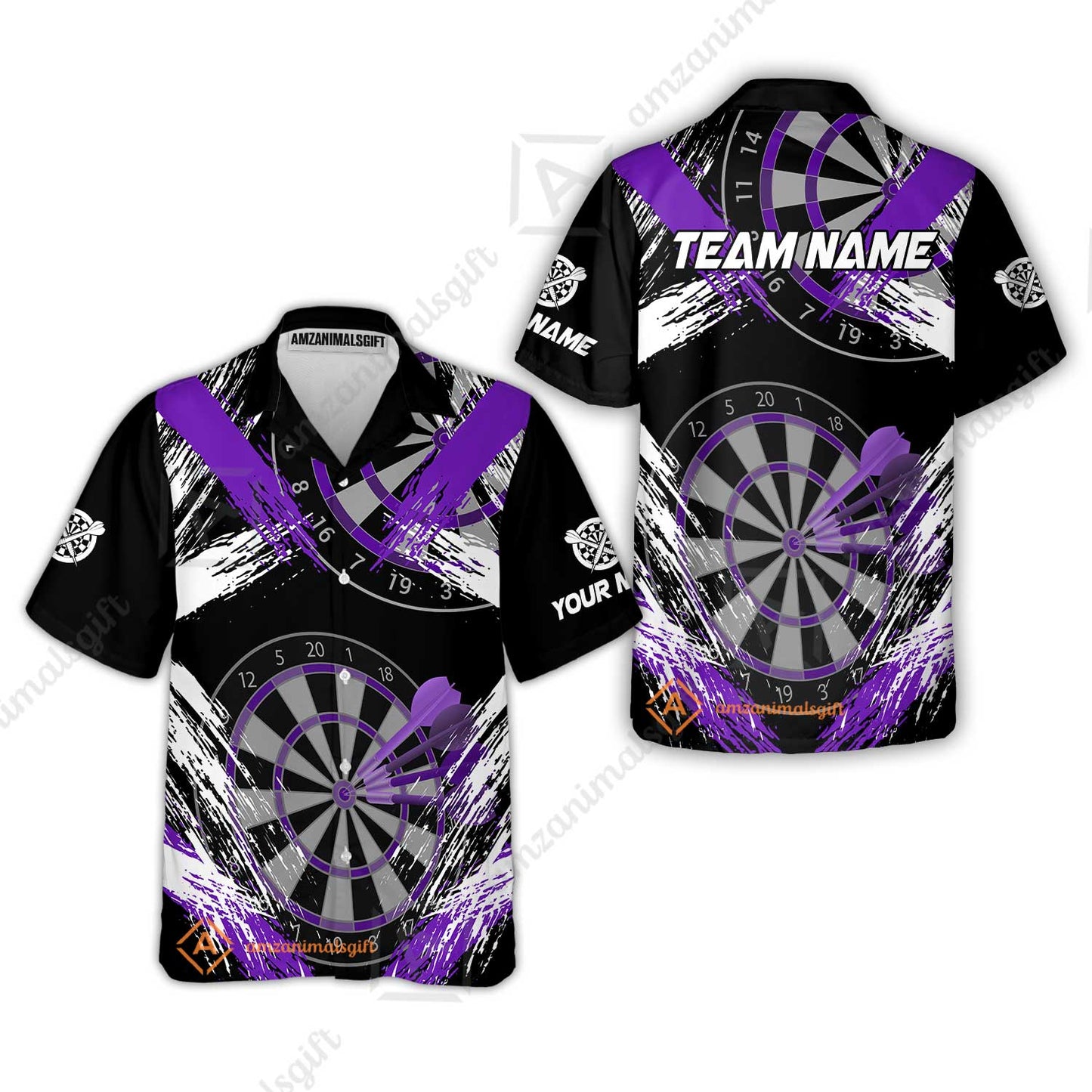 Customized Darts Hawaiian Shirt, Darts Tournament Grunge Style Multicolor Hawaiian Shirt Jersey For Darts Player