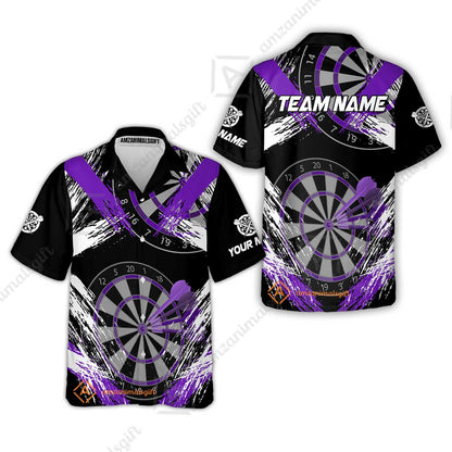 Customized Darts Hawaiian Shirt, Darts Tournament Grunge Style Multicolor Hawaiian Shirt Jersey For Darts Player