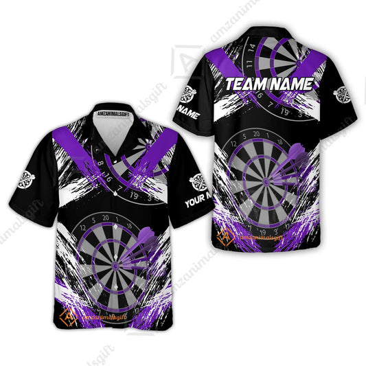 Customized Darts Hawaiian Shirt, Darts Tournament Grunge Style Multicolor Hawaiian Shirt Jersey For Darts Player