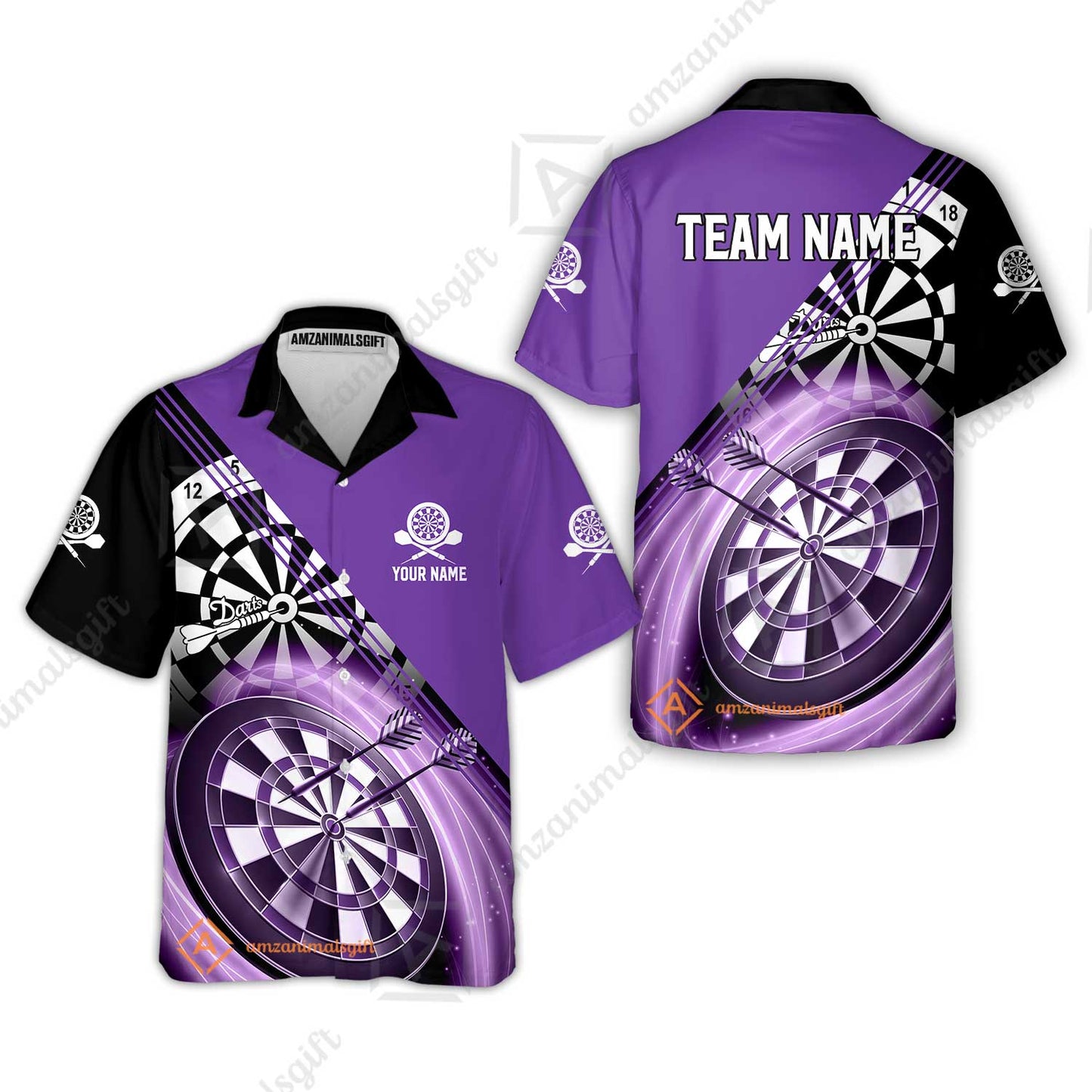 Custom Tailored Darts Team Jersey Polo Quarter-Zip Shirts, Customized Name Team Name Darts Team Jerseys Uniform