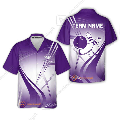 Customized Bowling Hawaiian Shirt, Custom Bowling Uniform Hawaiian Shirt, Multicolor Team Style Jersey for Bowlers