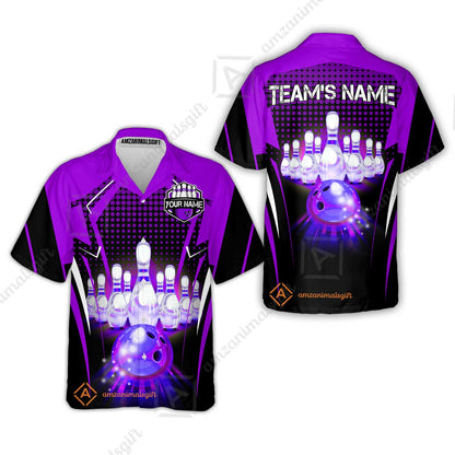 Custom Bowling Team Jerseys Polo Shirts, Bowling uniforms Ball & Pins Multicolor Jersey For Tournament Team Men Women Bowlers