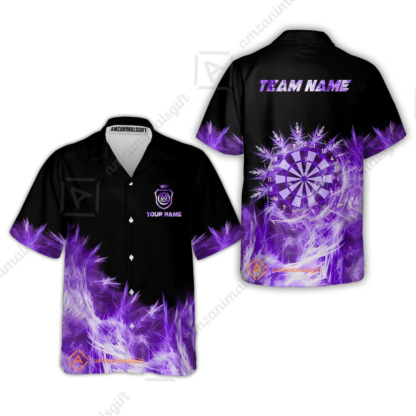 Customized Darts Hawaiian Shirt, Darts Icy Light Black And Multi Color Team Hawaiian Shirt Jersey For Darts Player