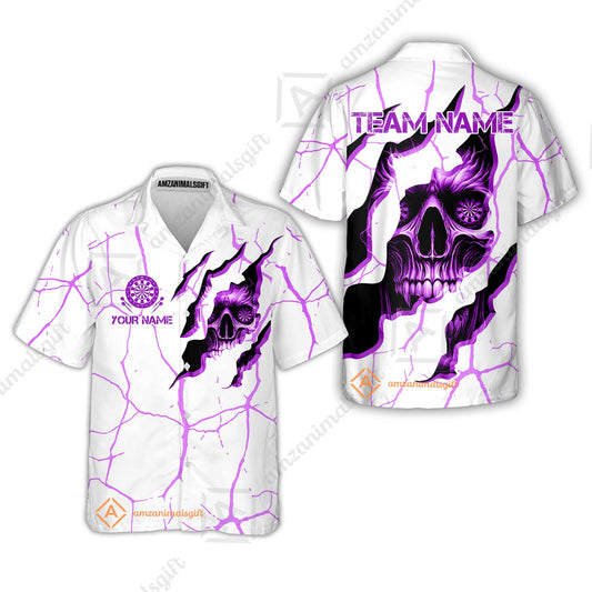 Customized Darts Hawaiian Shirt, Torn-Up Skull Dartboard Eyes Darts Hawaiian Shirt Team Style Jersey for Darts Players