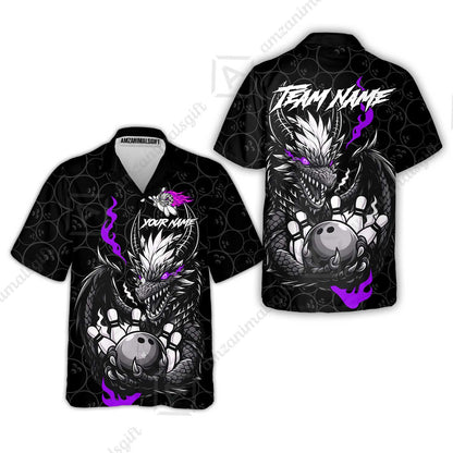 Custom Badass Dragon Bowling Jersey Polo Shirt, Custom Badass Dragon Bowling Team Shirt For Players With Name & Team Name