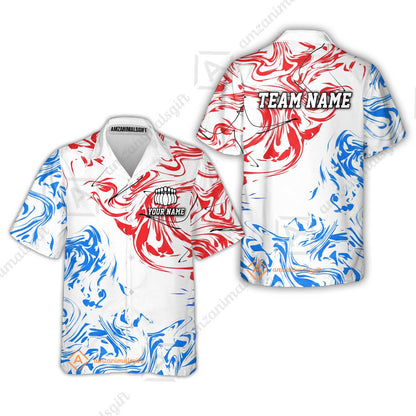 Customized Bowling Unisex Polo Shirt, Velocity Wave Marble Swirl Pattern Bowling, Personalized Name Team Name For Bowlers