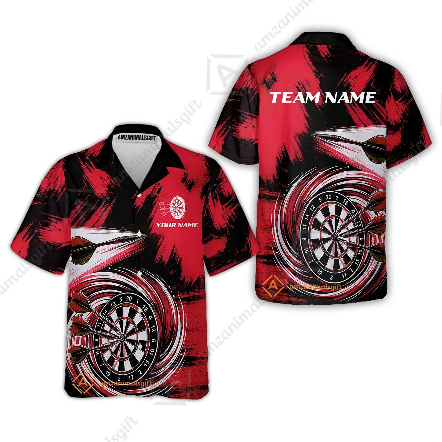 Customized Darts Hawaiian Shirt, Darts Colorful Wave Custom Name Team Name Hawaiian Shirt For Darts Player